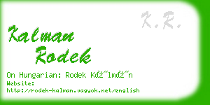 kalman rodek business card